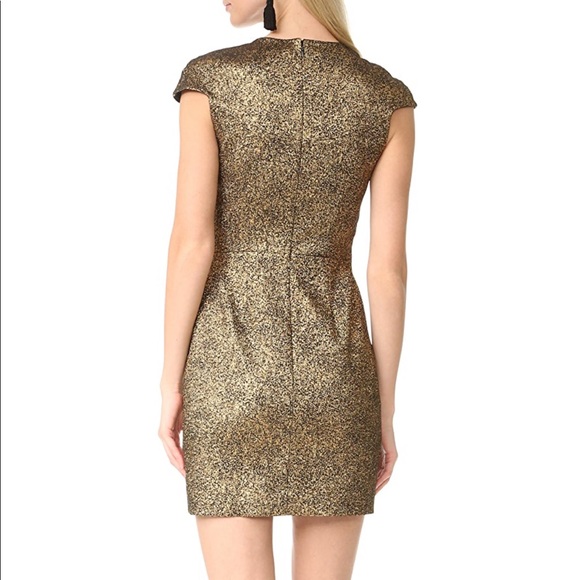 DVF Hadlie Two Gold/Black Mini Dress - Picture 7 of 8